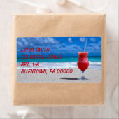 Étiquette Strawberry Daiquiri Tropical Punch Plage Caraïbe (En situation)