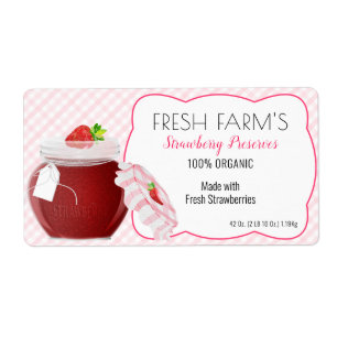 Étiquette Strawberry Fruit Canning Jar Label
