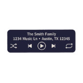 Étiquette Streaming Music Player Blue Adresse de retour (Devant)
