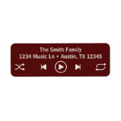 Étiquette Streaming Music Player Red Return Adresse (Devant)