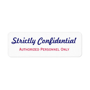 Étiquette strictement confidentiel