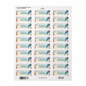 Étiquette String Lights Palms Beach Sunset Retour Mariage (Feuille entière)