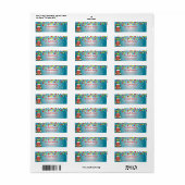 Étiquette String Lights Red Mug Winter Christmas Adresse (Feuille entière)