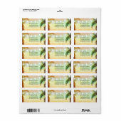 Étiquette String Lights Sunset Beach Wedding (Feuille entière)