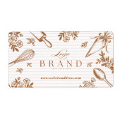 Étiquette Stripe Baking Utensil Pastry Cake Bakery Shop Logo (Devant)