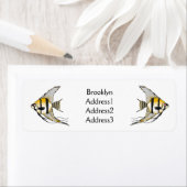 Étiquette Striped angelfish cartoon (En situation)