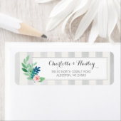 Étiquette Stripes modernes et aquarelle Sansy Floral (En situation)