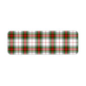Étiquette Stuart / Stewart tartan blanc rouge vert plaid (Devant)