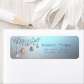 Étiquette Style adorable, Boules de Noël, Branche d'arbre (En situation)