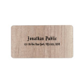 Étiquette Style ancien Texte Brown Bois de bois Look Script (Devant)