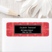 Étiquette Style Aztèque Sud-Ouest Géométrique En Rouge Et Ro (En situation)