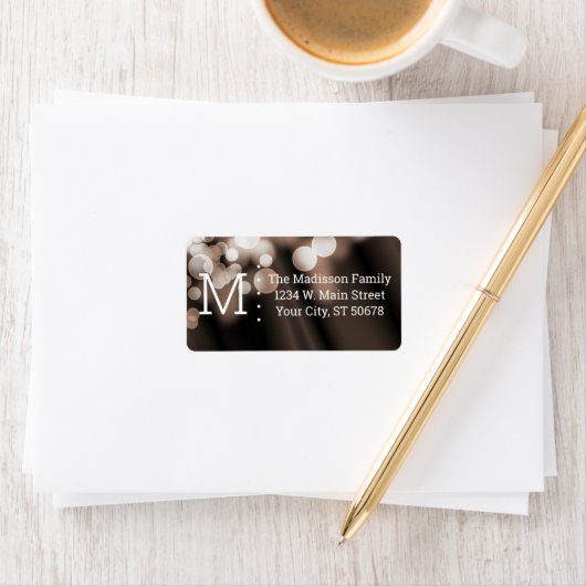 Étiquette Style Bokeh Abstrait (En situation)