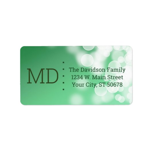 Étiquette Style Bokeh Abstrait (Devant)