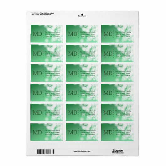 Étiquette Style Bokeh Abstrait (Feuille entière)