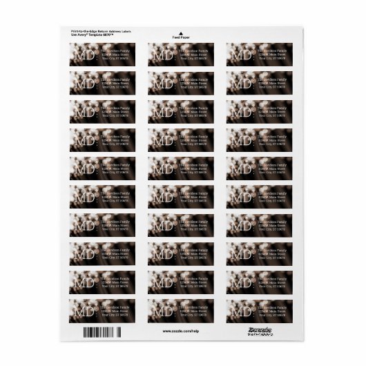 Étiquette Style Bokeh Abstrait (Feuille entière)