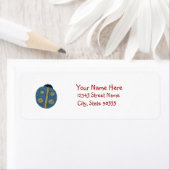 Étiquette Style champêtre bleu Ladybug (En situation)