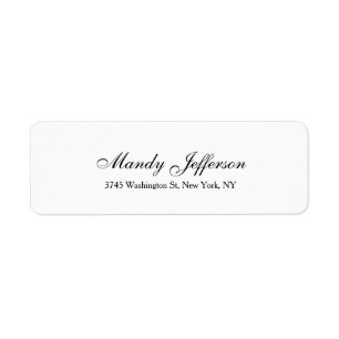 Étiquette Style Classique Script Créatif Blanc Noir