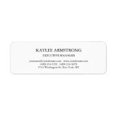 Étiquette Style classique simple blanc professionnel (Devant)