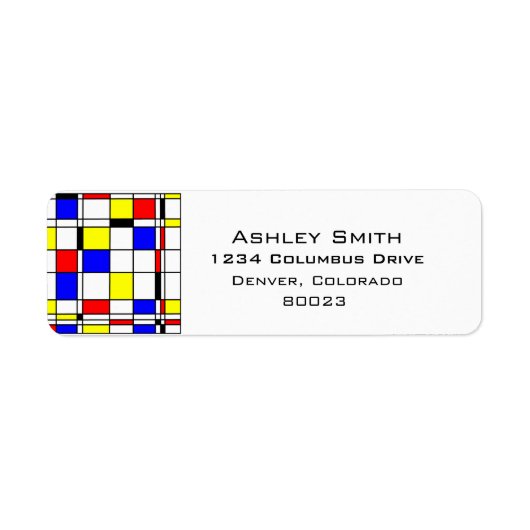 Étiquette Style d'art mondrien (Devant)