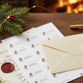 Étiquette Style de courrier de Noël traditionnel Robin