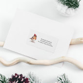 Étiquette Style de courrier de Noël traditionnel Robin