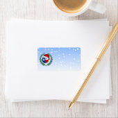 Étiquette Style de Noël Drapeau du Texas souriant (En situation)