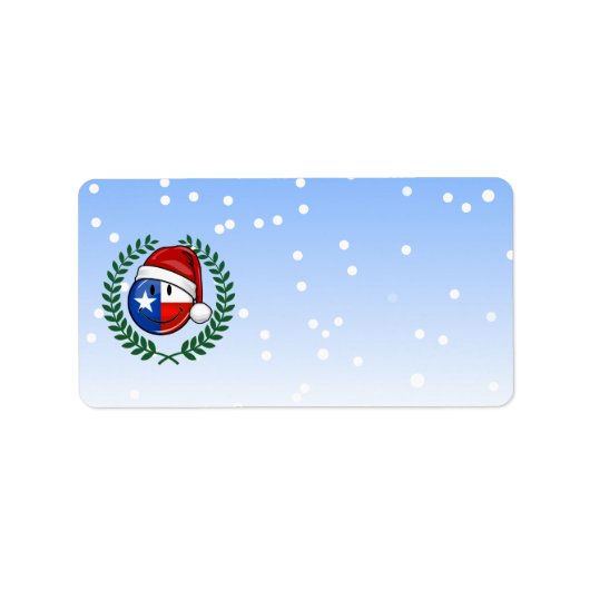 Étiquette Style de Noël Drapeau du Texas souriant (Devant)