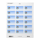 Étiquette Style de Noël Drapeau souriant de Chicago (Feuille entière)