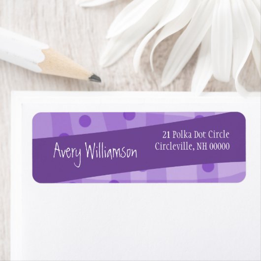 Étiquette Style diagonal moderne Polka Pot Motif (En situation)