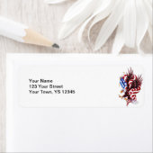 Étiquette Style d'illustration de l'aigle et du drapeau amér (En situation)