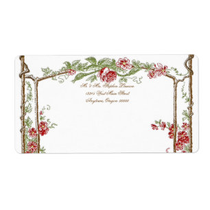 Étiquette Style Letterpress Vintage Faux Bois Trellis - Roug