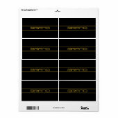 Étiquette Style moderne Editable Or Texte & Grilles (Feuille entière)