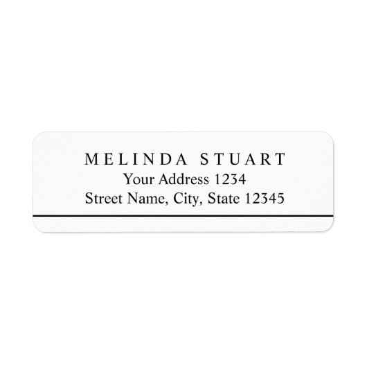Étiquette Style moderne noir et blanc (Devant)