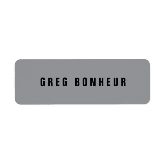Étiquette Style moderne Nom de recherche | Gris et noir (Devant)
