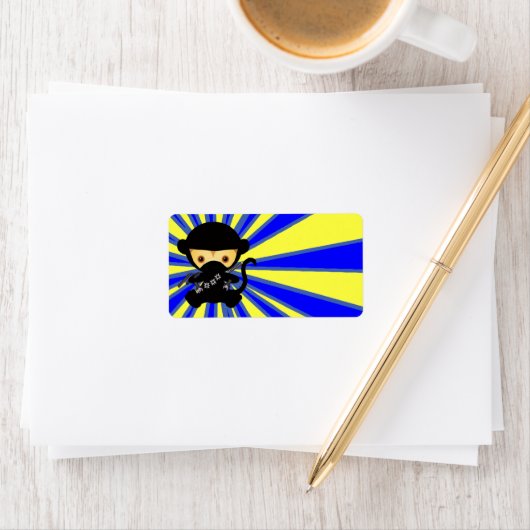 Étiquette Style Monkey Ninja Kawaii (En situation)