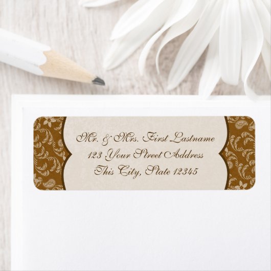 Étiquette Style occidental vintage Paisley (En situation)