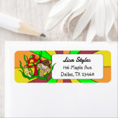 Étiquette Style Pop Art Retro Champignons (En situation)