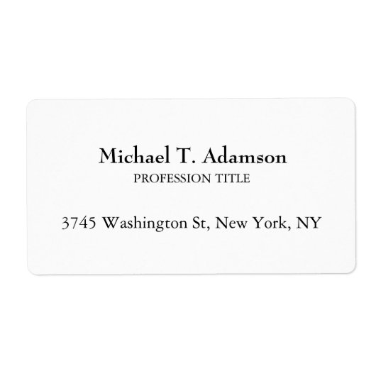 Étiquette Style rétro Élégant Plaque blanche simple (Devant)