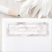 Étiquette Stylé Rosegold Marble Modèle Adresse de retour (En situation)