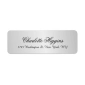 Étiquette Style Silver Grey Plain Élégant Script unique (Devant)