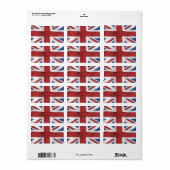 Étiquette Style soie Union Jack British Flag (Feuille entière)