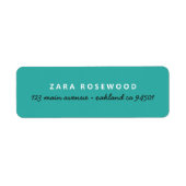 Étiquette Style tendance Sea Green Adresse de retour (Devant)