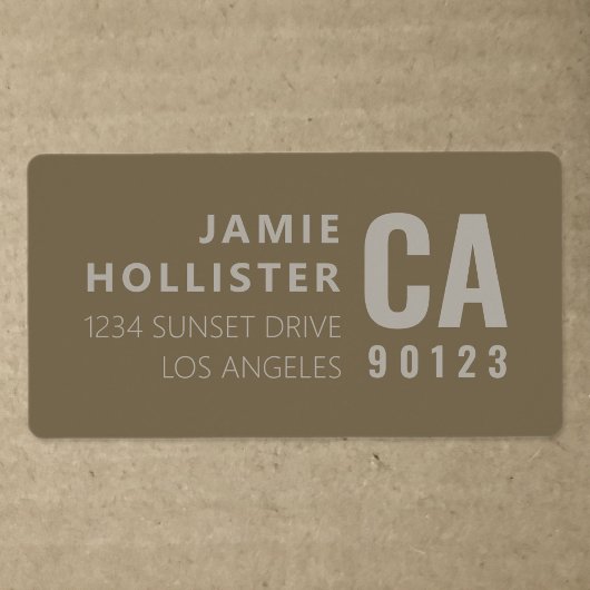 Étiquette Style typographique moderne | Adresse de retour Br