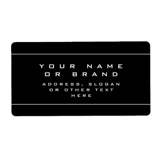 Étiquette Style unique noir et blanc (Devant)