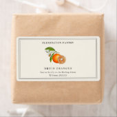 Étiquette Style vintage Oranges séchées rectangulaire blanc (En situation)