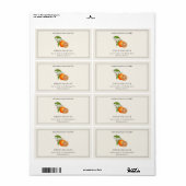 Étiquette Style vintage Oranges séchées rectangulaire blanc (Feuille entière)