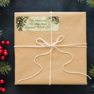 Étiquette Style Vintage personnalisé Holly sur Arrière - pla