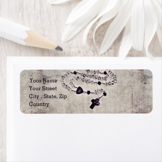 Étiquette Style Vintage Rosaire (En situation)