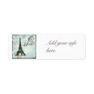 Étiquette Style vintage Tour Eiffel Paris
