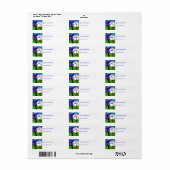 Étiquette Stylet d'aquarelle et arbre d'encre (Feuille entière)